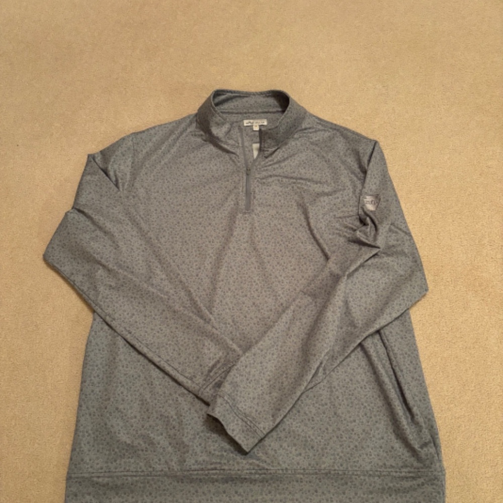 Men's Peter Millar Quarter Zip EMBROIDERED SLEEVE Mixed Drink Pattern XXL
